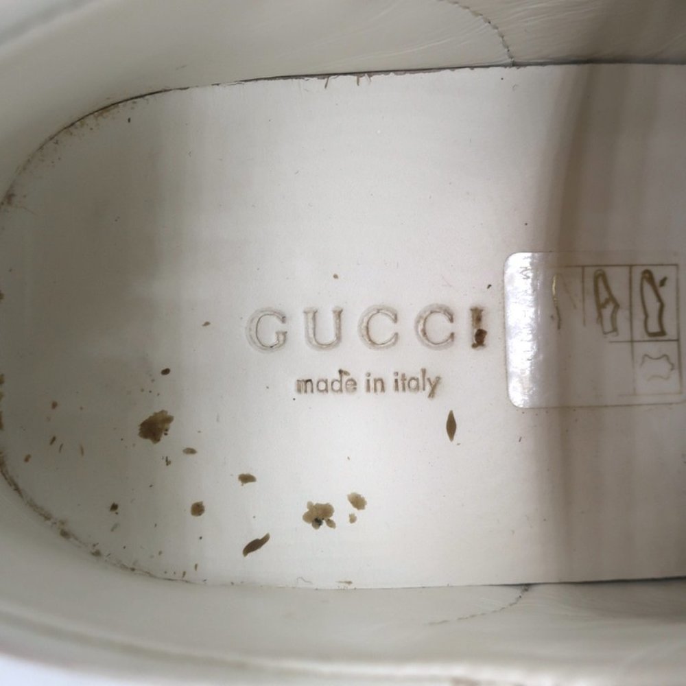 GUCCI ACE BEES & STARS EMBROIDERED SNEAKERS WHITE LEATHER SIZE 35.5 (Runs Large) - Picture 10 of 12